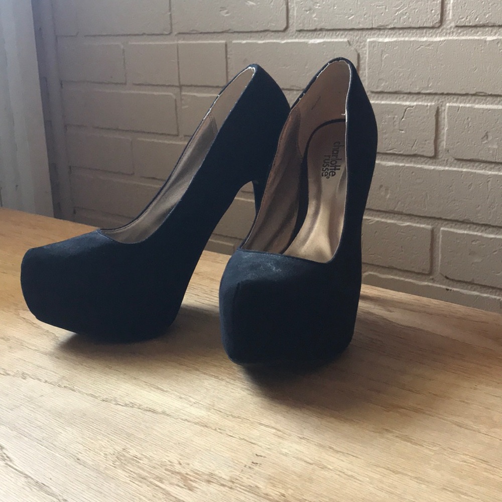 Woman’s black high heels